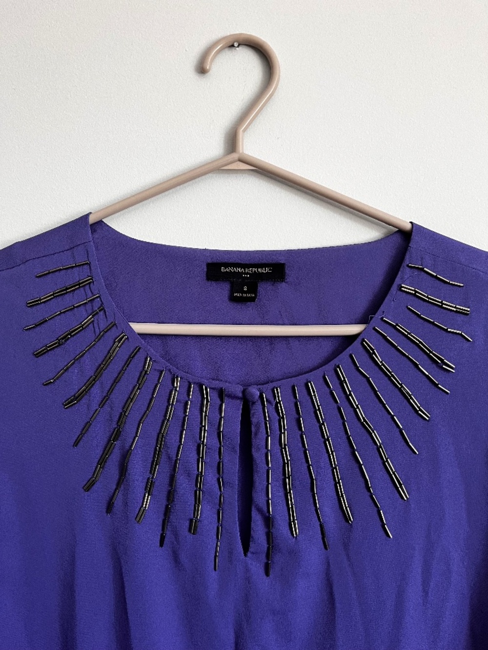 Banana Republic purple beaded shift dress size 8